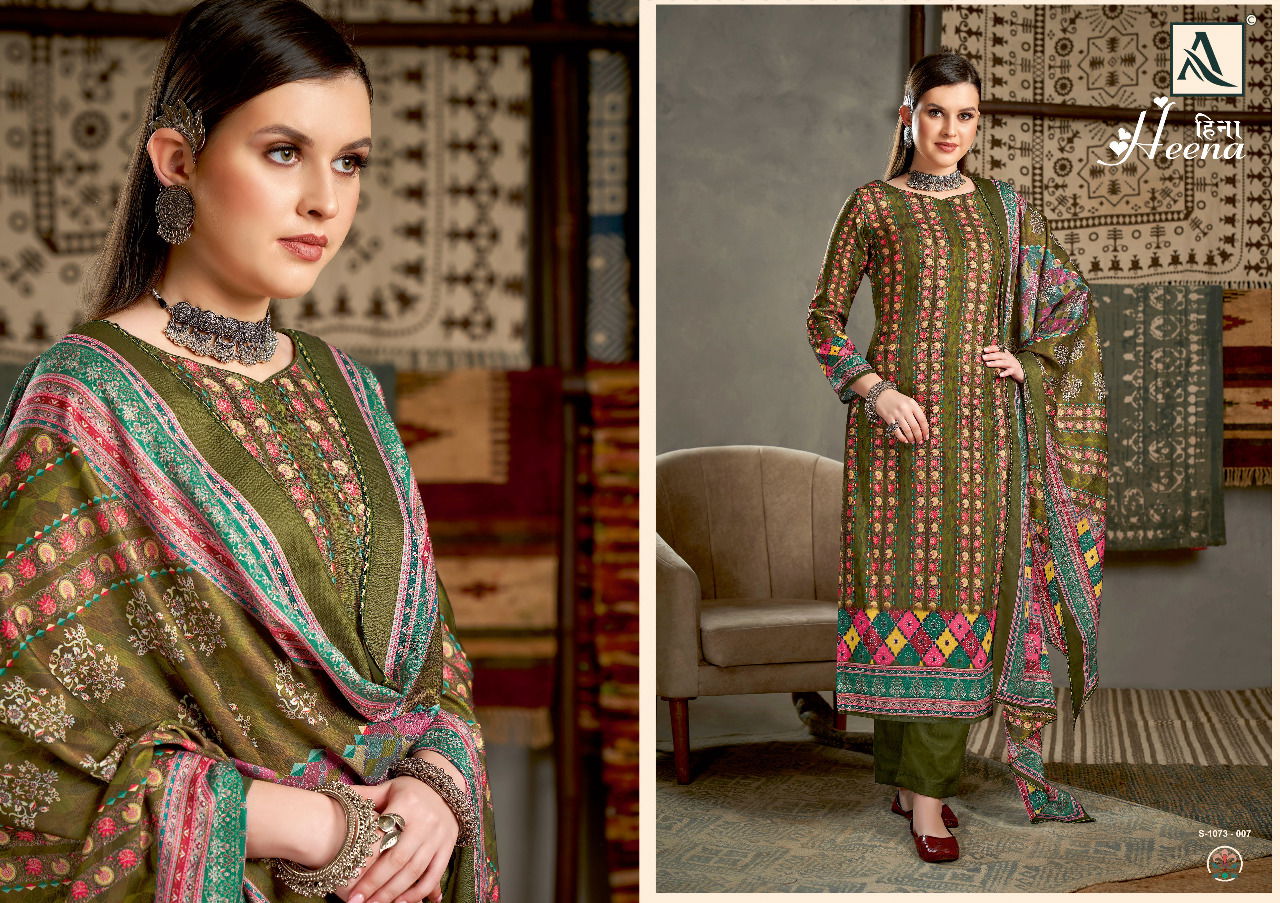 Alok Heena Pure Wool Fancy Wear Pashmina Printed Designer Dress Material Collection 